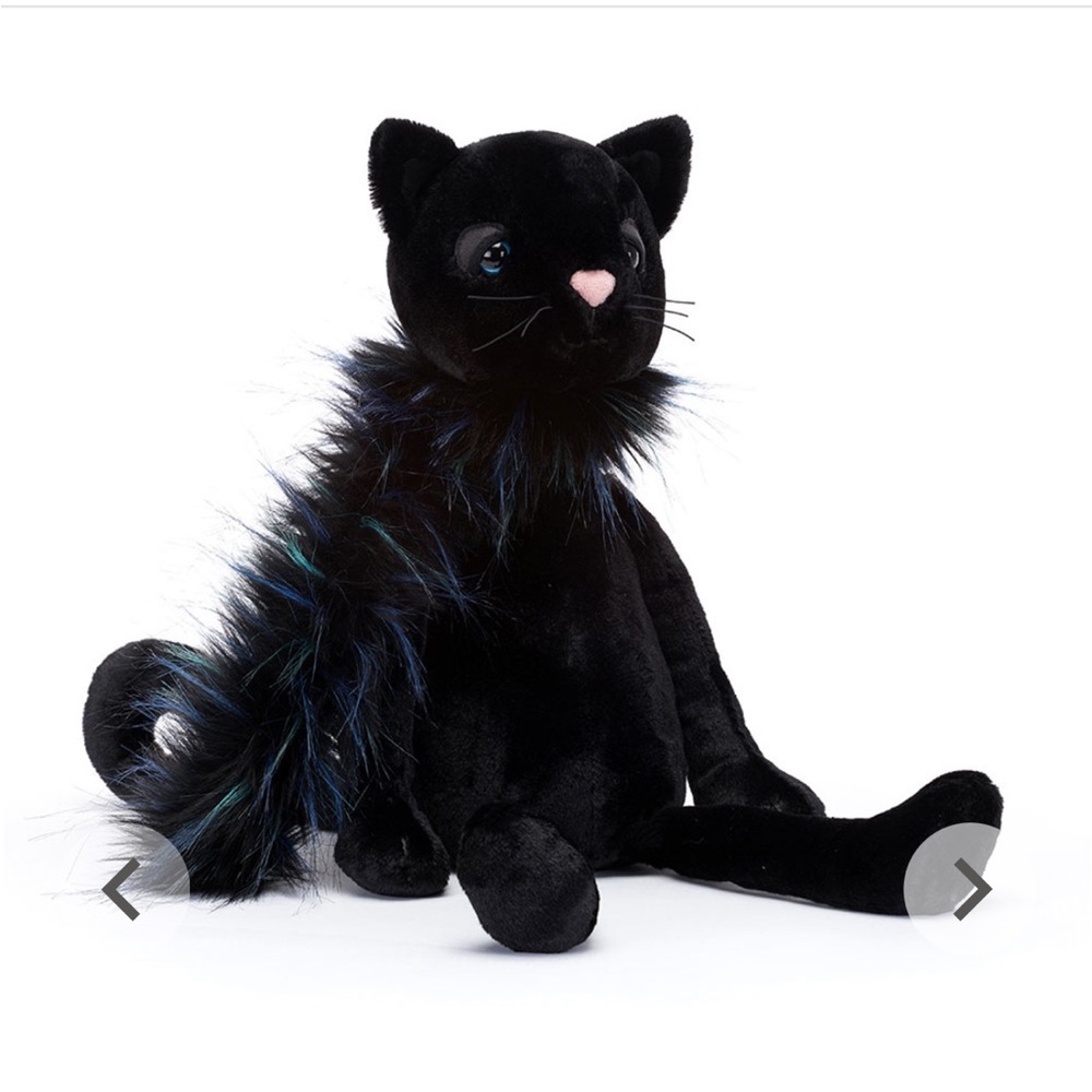 Jellycat RETIRED Glamorama Cat 16” Plush Stuffed NWT 🐈‍⬛💜✨
